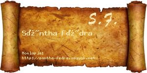 Sántha Fédra névjegykártya